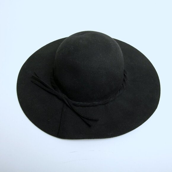 Black Wide Brim Floppy Hat - Picture 4 of 7